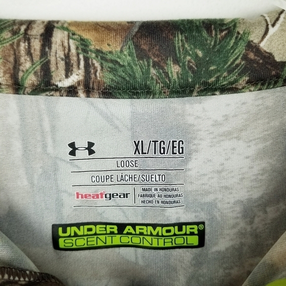 Under Armour Scent Control 1/4 Zip HeatGear Realtree Camo Pullover XL - Picture 3 of 6